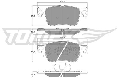 Brake Pad Set, disc brake TOMEX Brakes TX 19-70