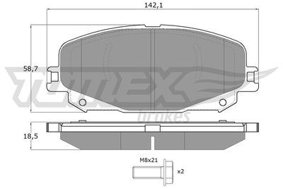 Brake Pad Set, disc brake TOMEX Brakes TX 19-74