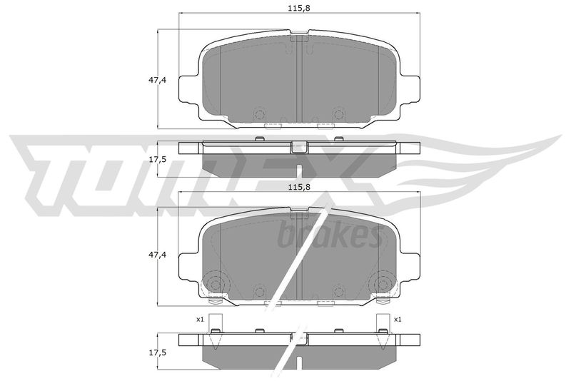 TOMEX Brakes TX 19-79 Brake Pad Set, disc brake