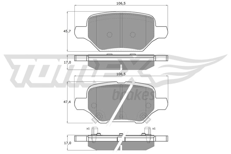 TOMEX Brakes TX 19-80 Brake Pad Set, disc brake