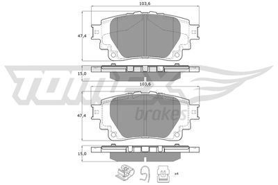 Brake Pad Set, disc brake TOMEX Brakes TX 19-81
