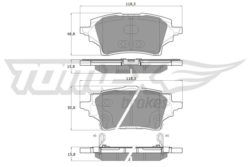 TOMEX Brakes TX 19-83 Brake Pad Set, disc brake