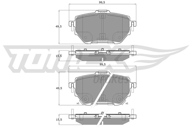 TOMEX Brakes TX 19-84 Brake Pad Set, disc brake