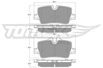 Brake Pad Set, disc brake TOMEX Brakes TX 19-85