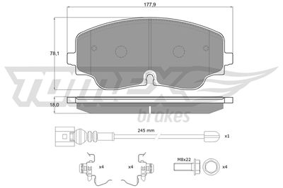 Brake Pad Set, disc brake TOMEX Brakes TX 19-87