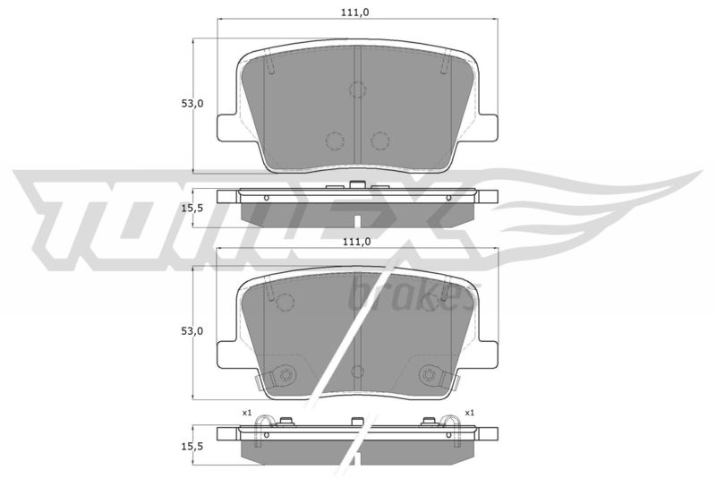 TOMEX Brakes TX 19-88 Brake Pad Set, disc brake