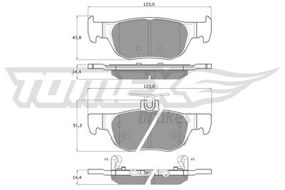 Brake Pad Set, disc brake TOMEX Brakes TX 19-89