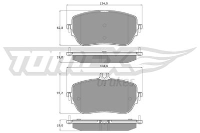 Brake Pad Set, disc brake TOMEX Brakes TX 19-90