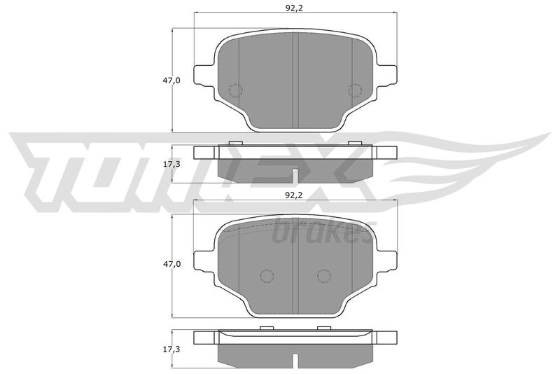 TOMEX Brakes TX 19-92 Brake Pad Set, disc brake