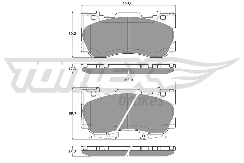 TOMEX Brakes TX 19-93 Brake Pad Set, disc brake