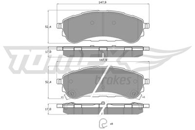 Brake Pad Set, disc brake TOMEX Brakes TX 19-94