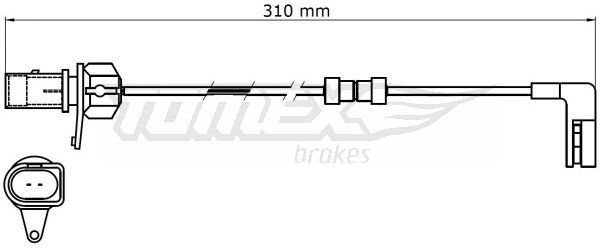 TOMEX Brakes TX 31-39 Warning Contact, brake pad wear
