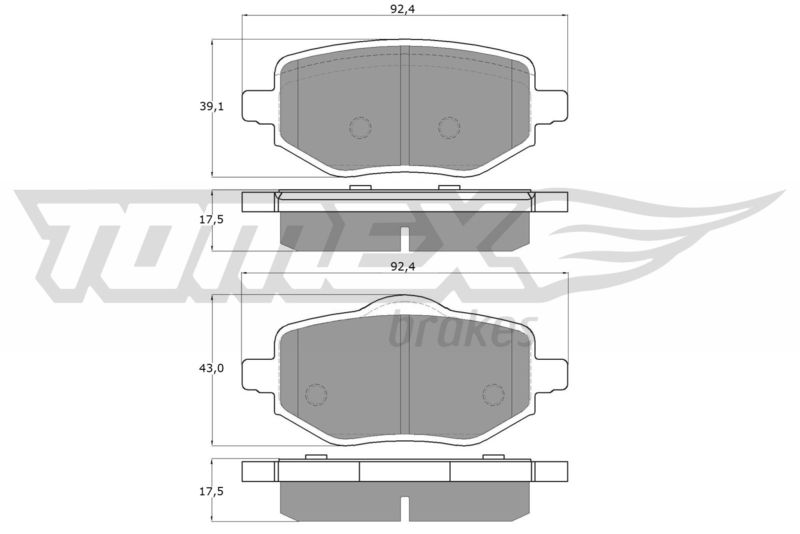 TOMEX Brakes TX 60-02 Brake Pad Set, disc brake