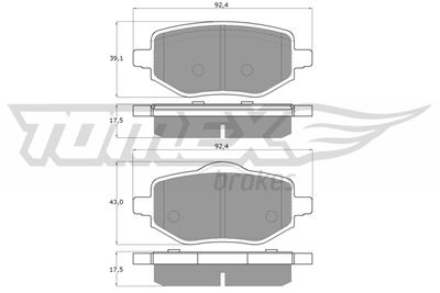 Brake Pad Set, disc brake TOMEX Brakes TX 60-02