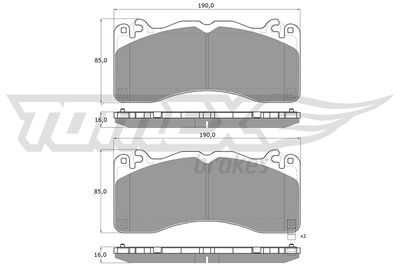 Brake Pad Set, disc brake TOMEX Brakes TX 60-08