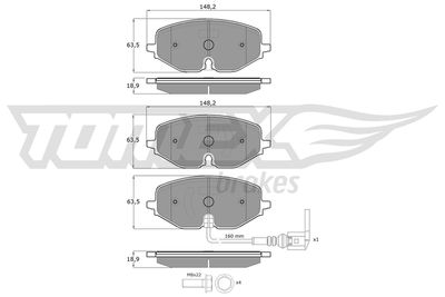 Brake Pad Set, disc brake TOMEX Brakes TX 60-09