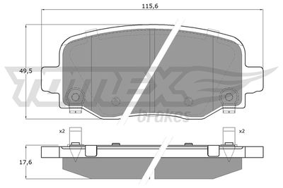 Brake Pad Set, disc brake TOMEX Brakes TX 60-12