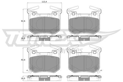 Brake Pad Set, disc brake TOMEX Brakes TX 60-14