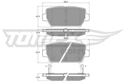 Brake Pad Set, disc brake TOMEX Brakes TX 60-16