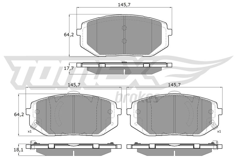 TOMEX Brakes TX 60-17 Brake Pad Set, disc brake