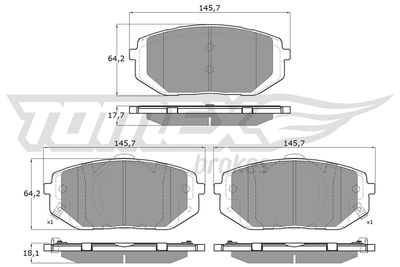 Brake Pad Set, disc brake TOMEX Brakes TX 60-17