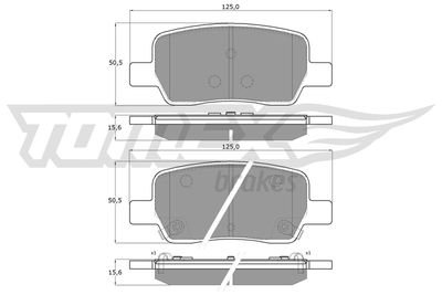 Brake Pad Set, disc brake TOMEX Brakes TX 60-19
