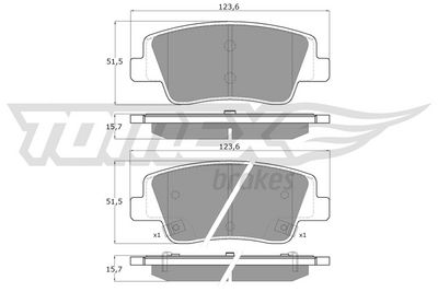 Brake Pad Set, disc brake TOMEX Brakes TX 60-24