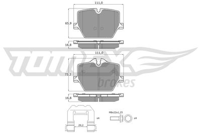 Brake Pad Set, disc brake TOMEX Brakes TX 60-36