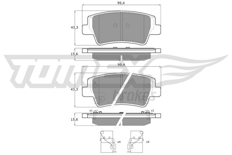 TOMEX Brakes TX 60-38 Brake Pad Set, disc brake