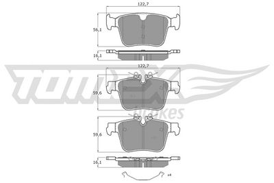 Brake Pad Set, disc brake TOMEX Brakes TX 60-40