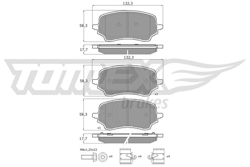 TOMEX Brakes TX 60-46 Brake Pad Set, disc brake