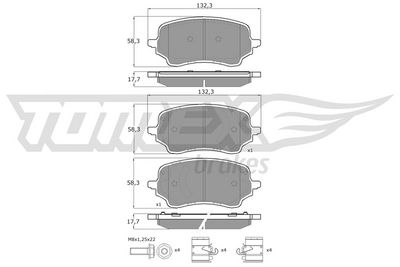 Brake Pad Set, disc brake TOMEX Brakes TX 60-46