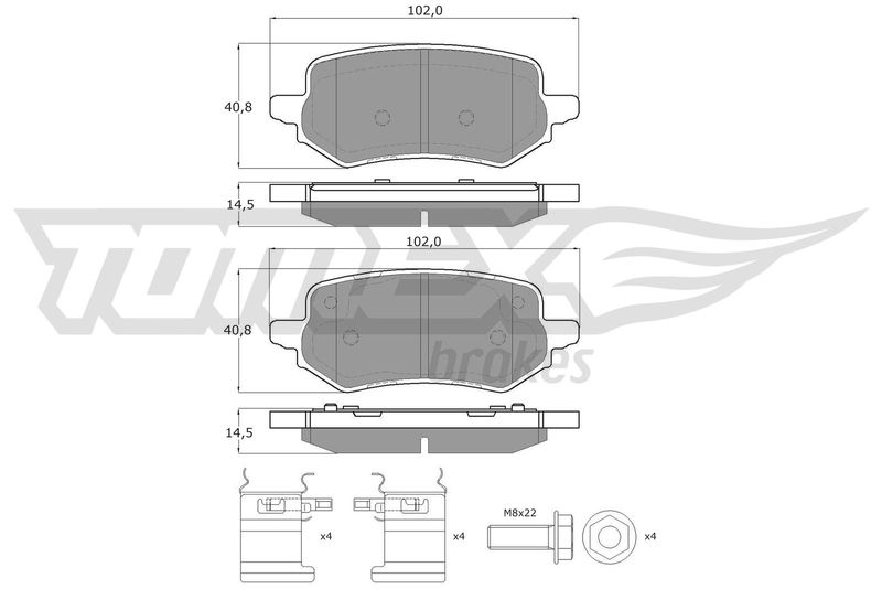 TOMEX Brakes TX 60-47 Brake Pad Set, disc brake