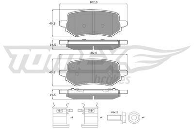 Brake Pad Set, disc brake TOMEX Brakes TX 60-47