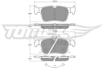 Brake Pad Set, disc brake TOMEX Brakes TX 60-48
