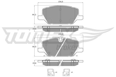 Brake Pad Set, disc brake TOMEX Brakes TX 60-49