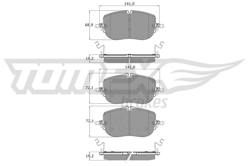 TOMEX Brakes TX 60-52 Brake Pad Set, disc brake