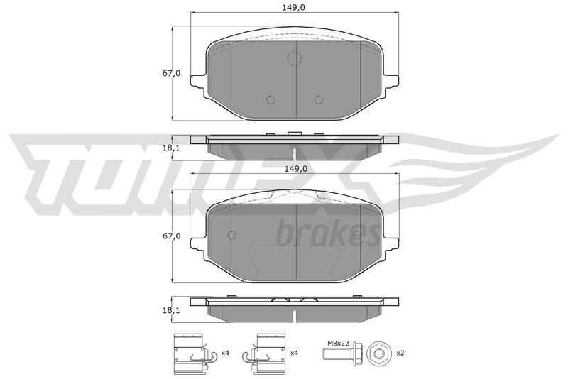 TOMEX Brakes TX 60-54 Brake Pad Set, disc brake
