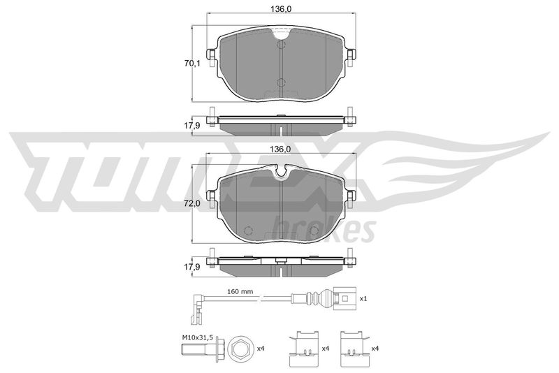 TOMEX Brakes TX 60-62 Brake Pad Set, disc brake