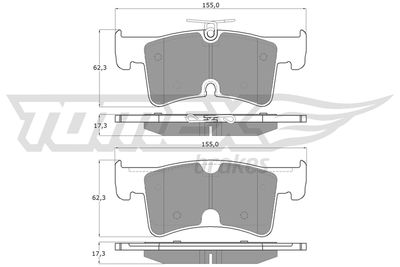 Brake Pad Set, disc brake TOMEX Brakes TX 60-64