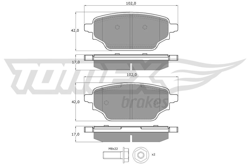 TOMEX Brakes TX 60-66 Brake Pad Set, disc brake