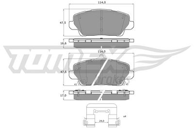 Brake Pad Set, disc brake TOMEX Brakes TX 60-67
