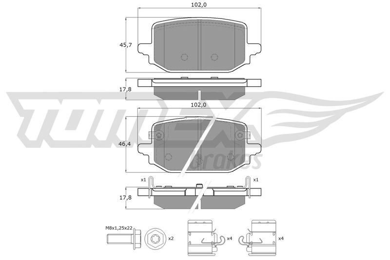 TOMEX Brakes TX 60-73 Brake Pad Set, disc brake