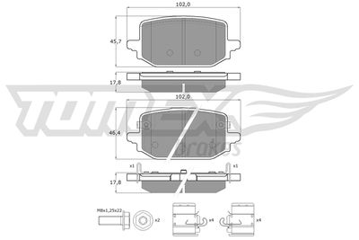 Brake Pad Set, disc brake TOMEX Brakes TX 60-73