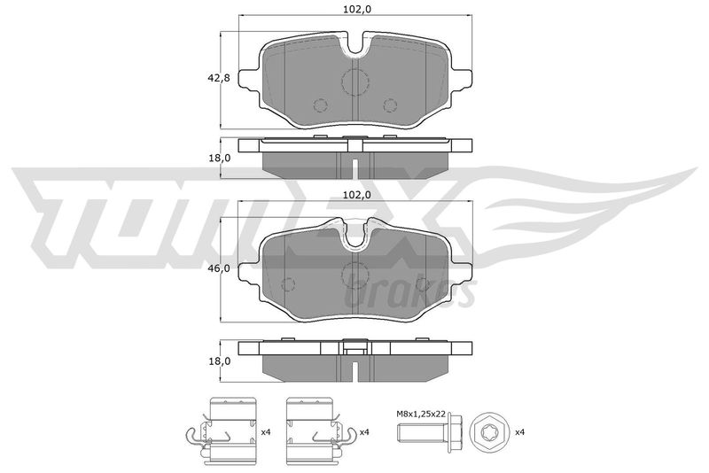 TOMEX Brakes TX 60-77 Brake Pad Set, disc brake