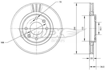 Brake Disc TOMEX Brakes TX 70-05