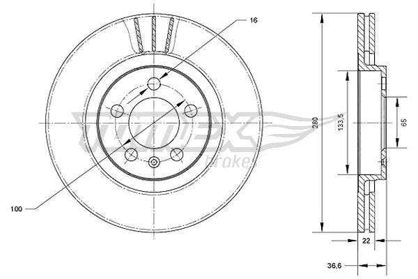 TOMEX Brakes TX 70-09 Brake Disc