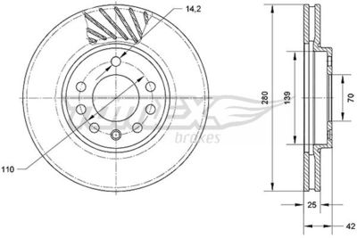 Brake Disc TOMEX Brakes TX 70-11