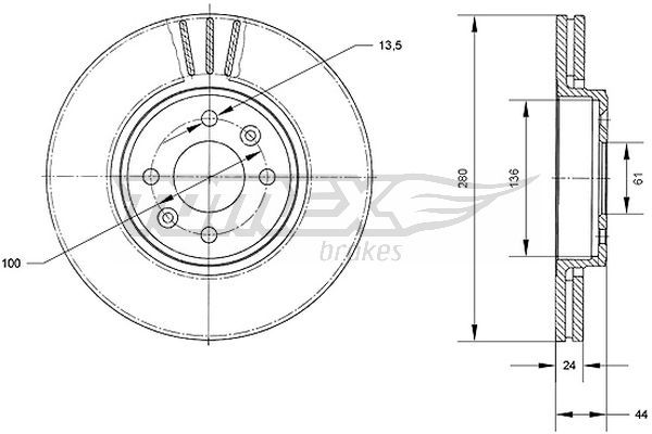 TOMEX Brakes TX 70-22 Brake Disc