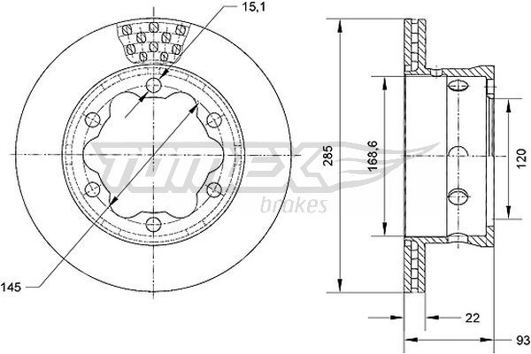 TOMEX Brakes TX 70-25 Brake Disc